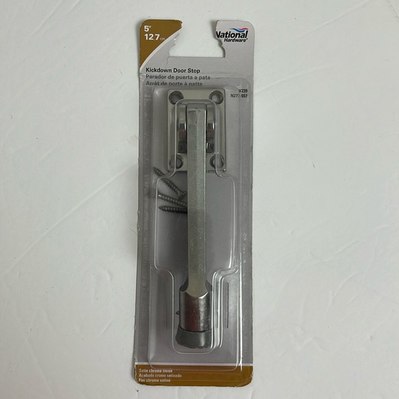 National Hardware N273-557 Doorstop, Kick-Down, Satin Chrome, 5-In. - Quantity 5 - Walmart